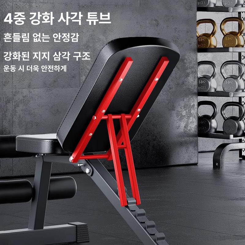 접이식 하이퍼 익스텐션 블랙 강철 프레임 각도조절 허리복근 코어강화 등운동 벤치 가정용 블랙 9 투게더 1 Dumbbell Bench - 상세 이미지 4