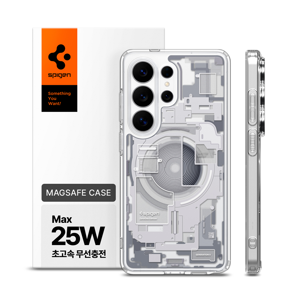 25W 충전 슈피겐 갤럭시 맥세이프 케이스 울트라하이브리드맥핏 제로원 화이트, 갤럭시S26 울트라 제품 이미지