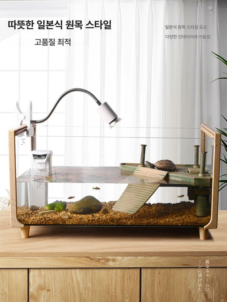 거북이키우기 원목 수족관 물고기 패키지 반수생 고급형 내구성 강화 튼튼한 제품 상품 - 상세 이미지 3