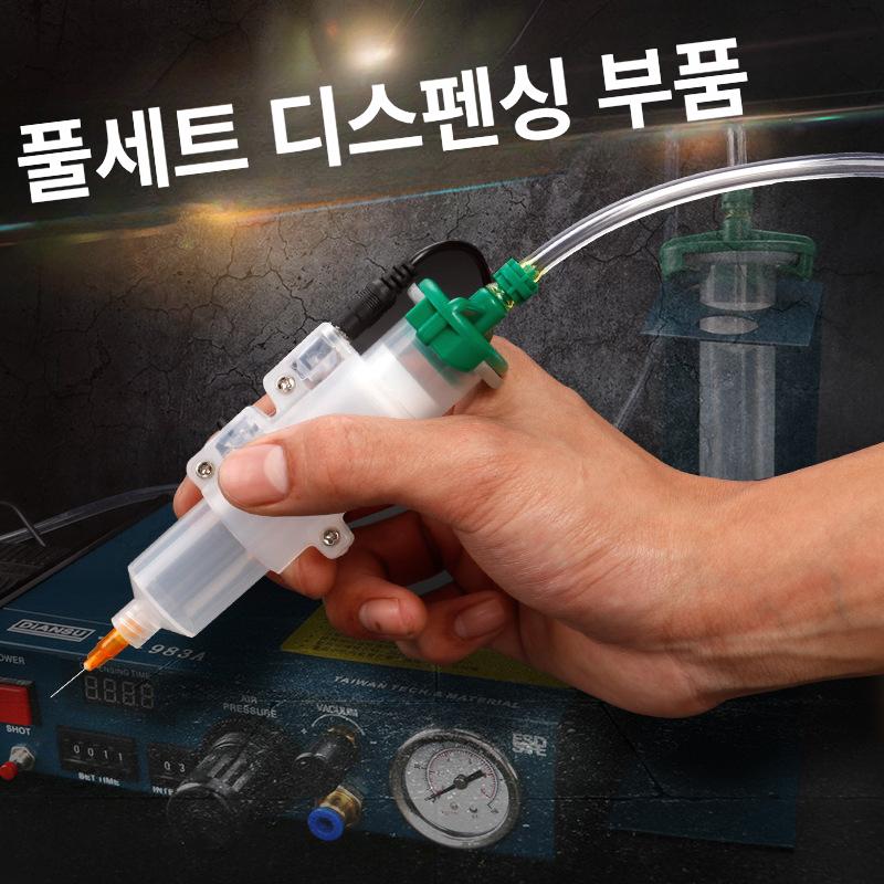 정량토출기 983A 접착제 금속 바디 탁상형 디지털 타이머 공압 자동 미세 유체 디스펜서 5CC 어댑터 - 상세 이미지 3