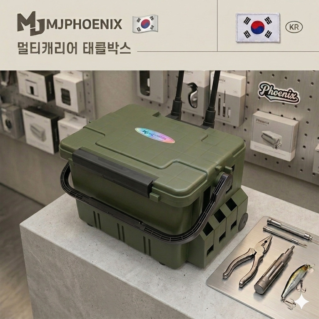 MJ피닉스 멀티캐리어 태클박스 9000 에기꽂이 4종세트 국산 블랙 블랙 - 상세 이미지 4
