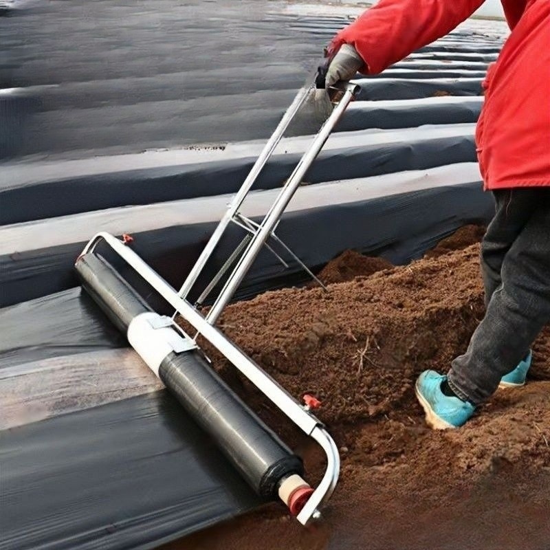 수동 비닐멀칭기 피복기 텃밭 관리 밭농사용 작물재배용 견고한 금속 프레임 바퀴형 효율증대 - 상세 이미지 2