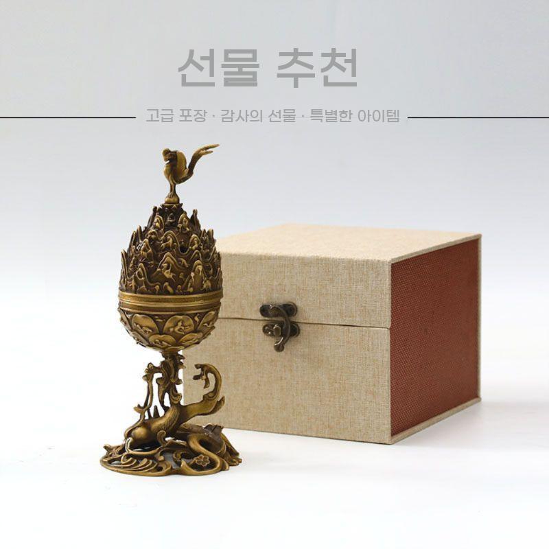 인테리어 금속 향로 주작 박산향로 황동 명상 다도 소품 빈티지 장식품 - 상세 이미지 5