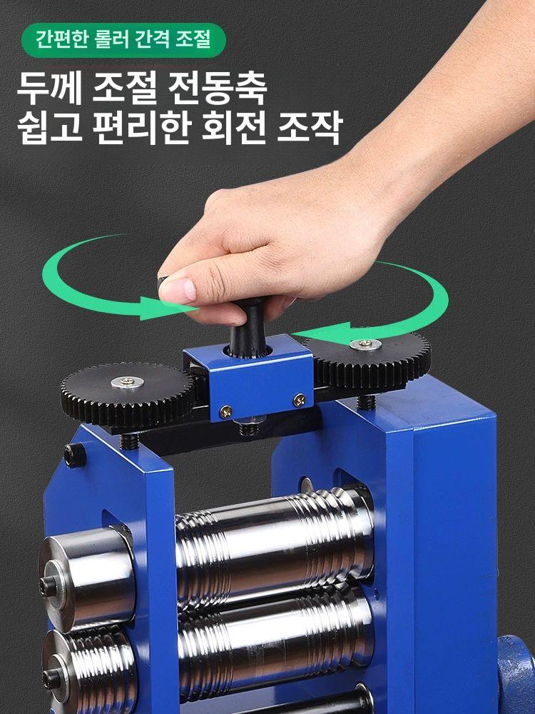 수동 정제기 표면 압연기 순금 은 금속 수동 손잡이 가공 유럽형 롤러 귀금속 성형기 - 상세 이미지 3