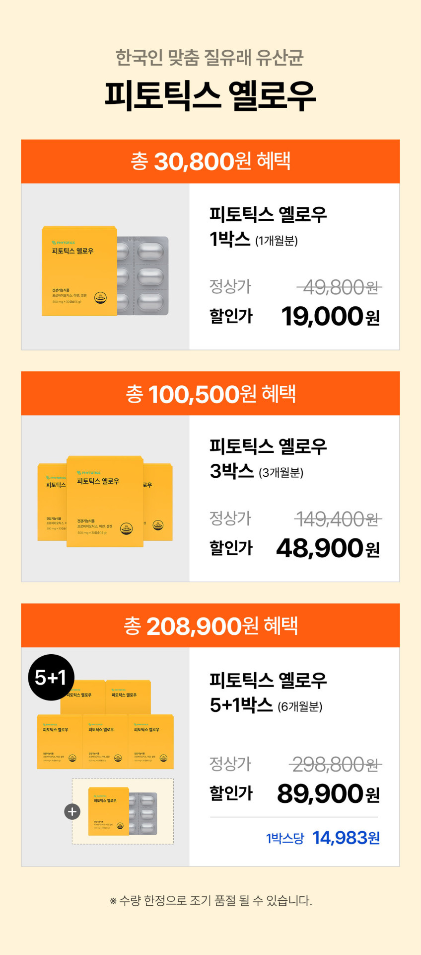 피토틱스 옐로우 여성 질 유래 유산균 30캡슐, 6개 판매처 상세 정보 이미지 2