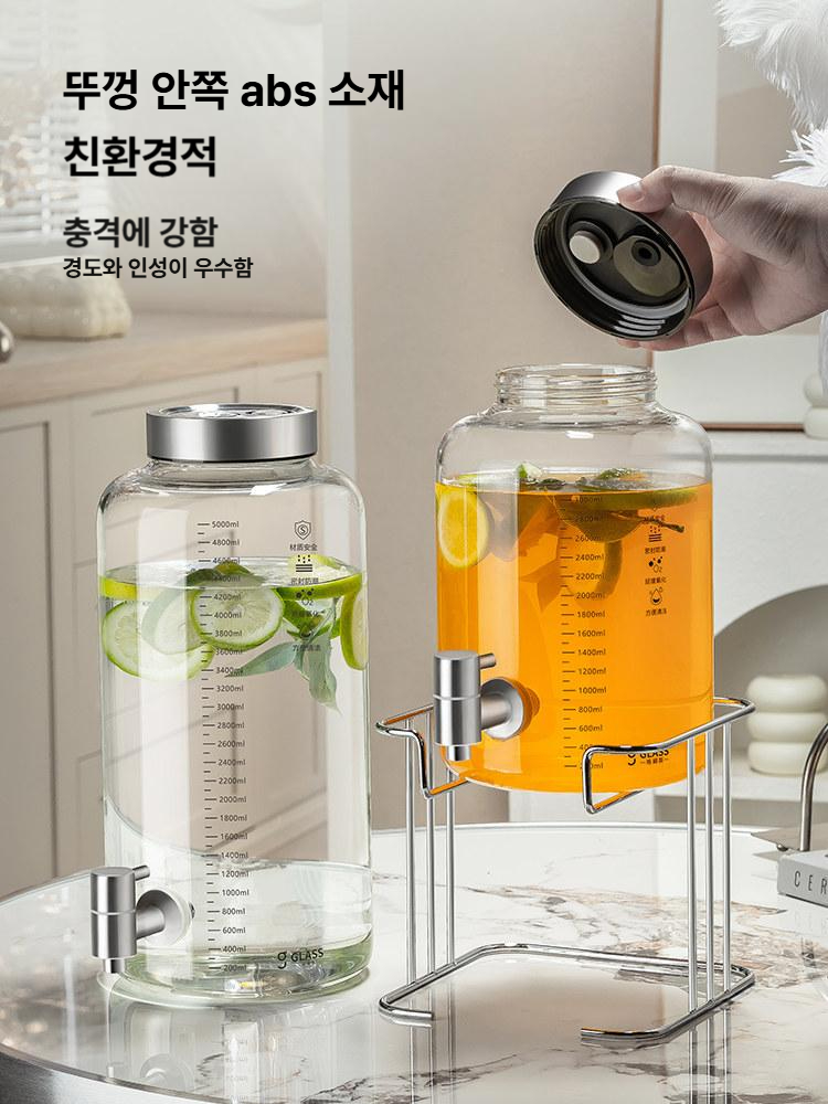 음료디스펜서 워터 냉온 차통 물병 탄산 수도꼭지 내열 저그 교반 찜질방 물통 업소용 - 상세 이미지 3