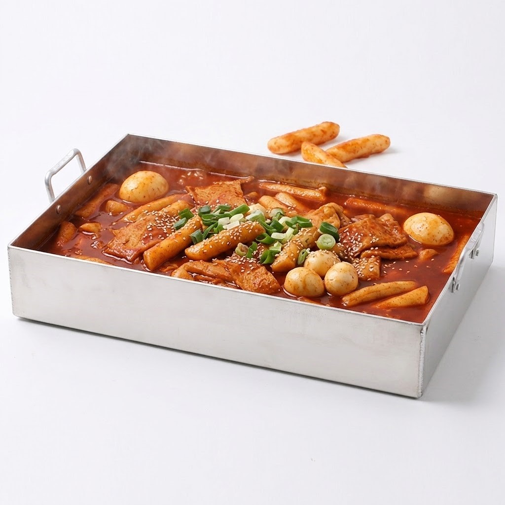 떡볶이 판 팬 철판 업소용 분식집 대형 56.5cm, 높은 4호 - 상품 이미지