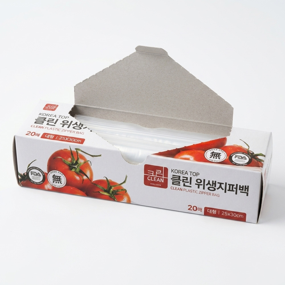 클린 지퍼백 비닐팩 25x30cm, 20매, 1개 - 상세 이미지 3