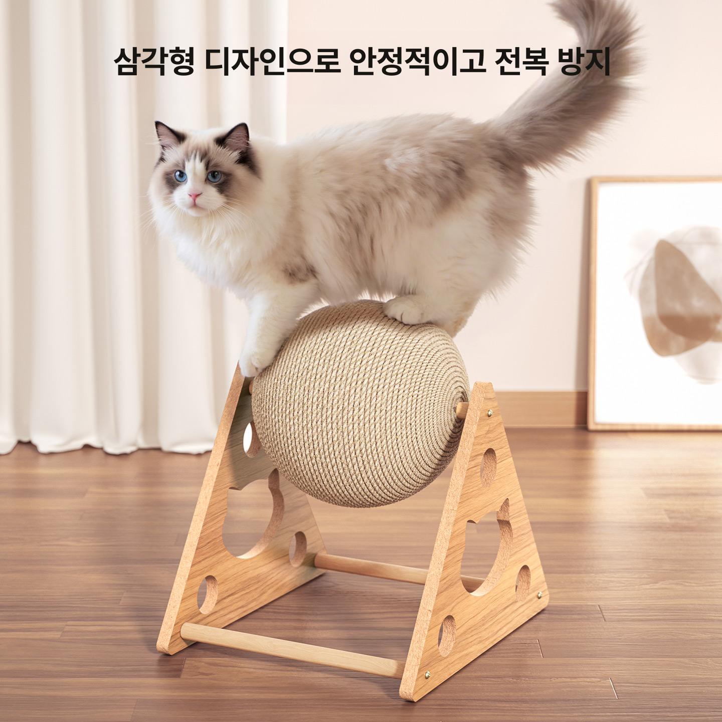 고양이 스크래쳐 보드 중형 장난감 원형 굴리는 리필 스크래치 고양이장난감 새끼 긁는 패드 - 상세 이미지 3