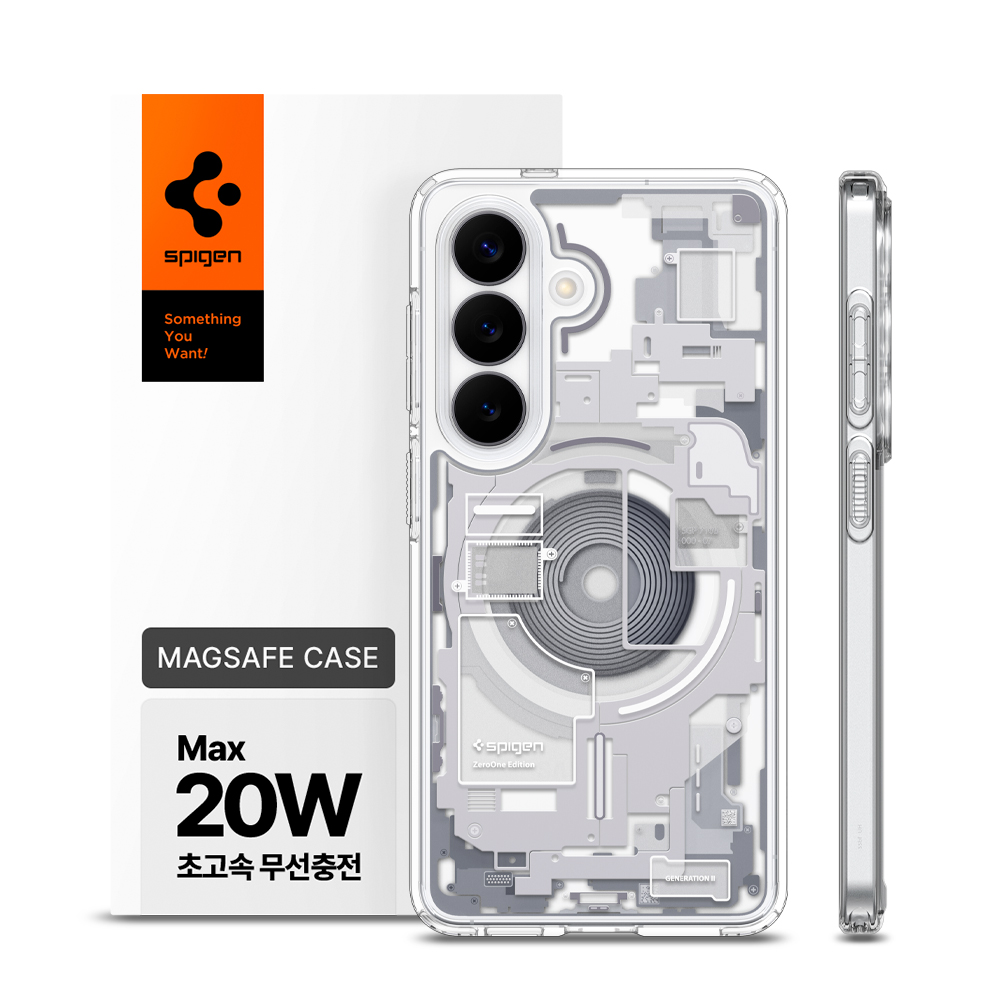 20W 충전 슈피겐 갤럭시 맥세이프 케이스 울트라하이브리드맥핏 제로원 화이트, 갤럭시S26 플러스 - 상품 이미지