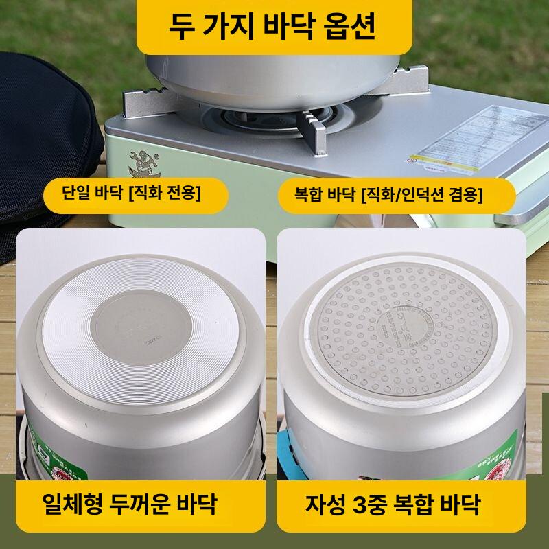 휴대용 미니 야외용 스테인리스 캠핑 압력밥솥 글램핑 등산 취사 다용도 요리냄비 18cm 대형 - 상세 이미지 4