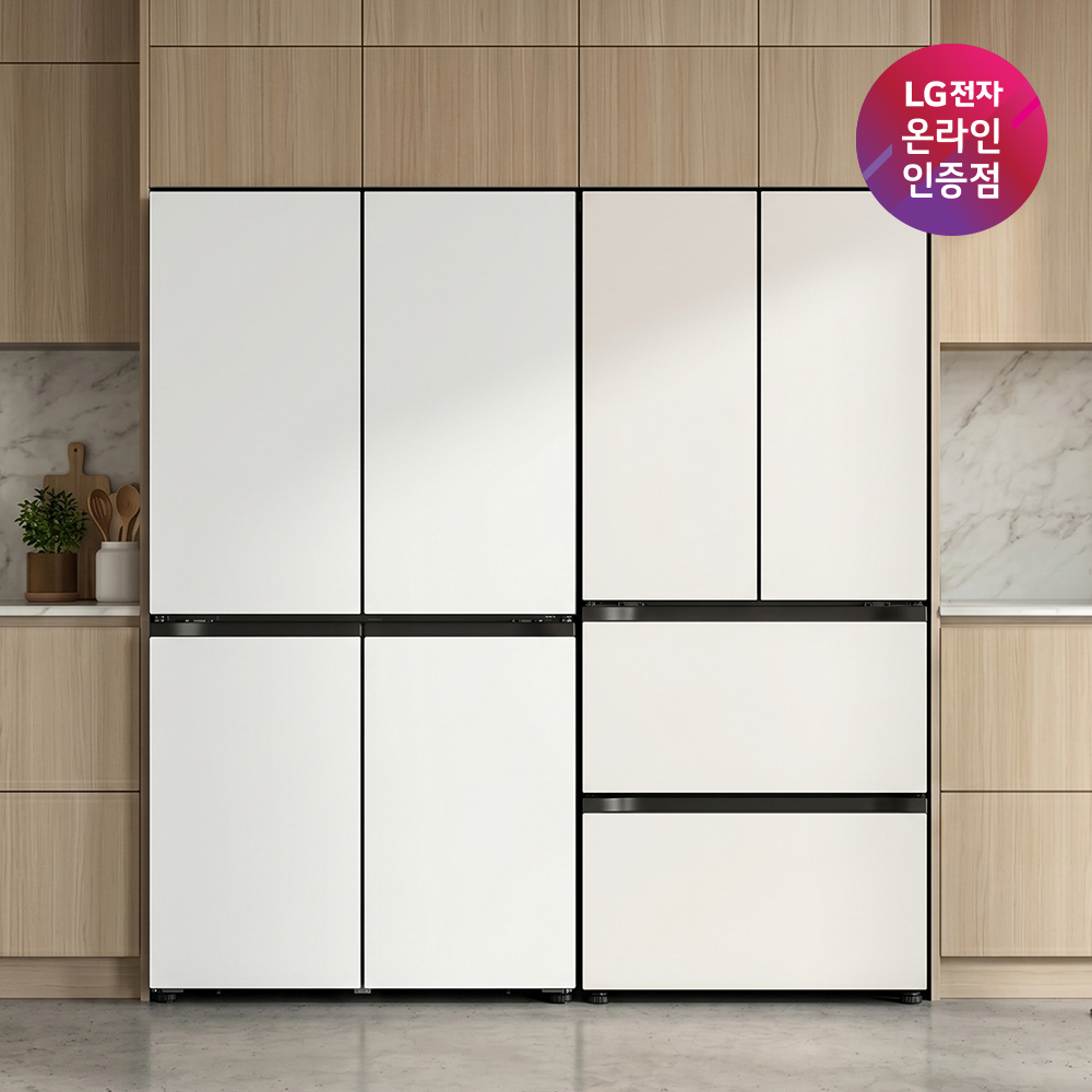 LG 디오스 오브제컬렉션 매직스페이스 냉장고 + LG 디오스 김치톡톡 세트 (T876MQQ111 + Z408MEEF23)
