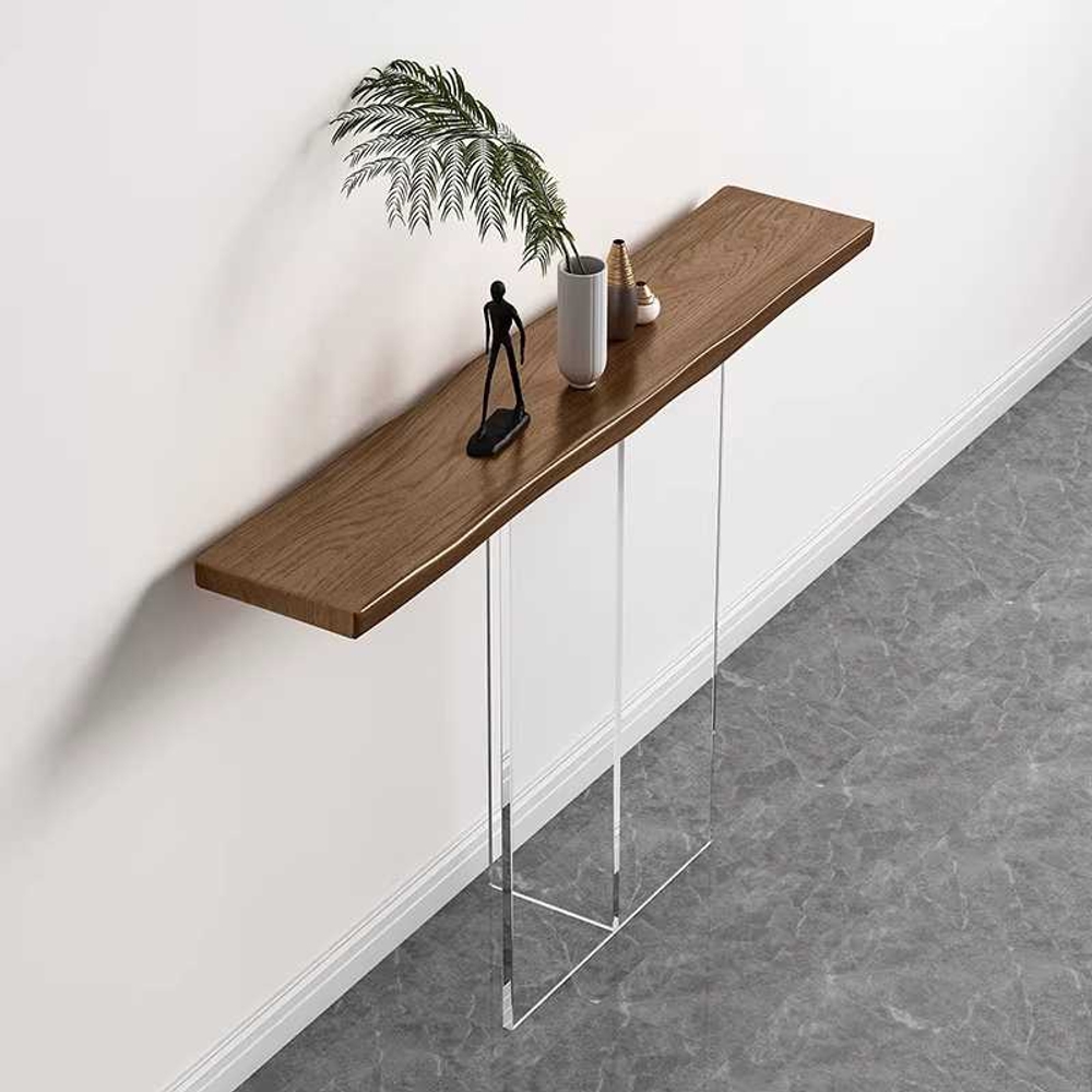폭좁은 콘솔 아크릴 테이블 복도 장식장 원목 슬림 80x30x75cm - 상세 이미지 3