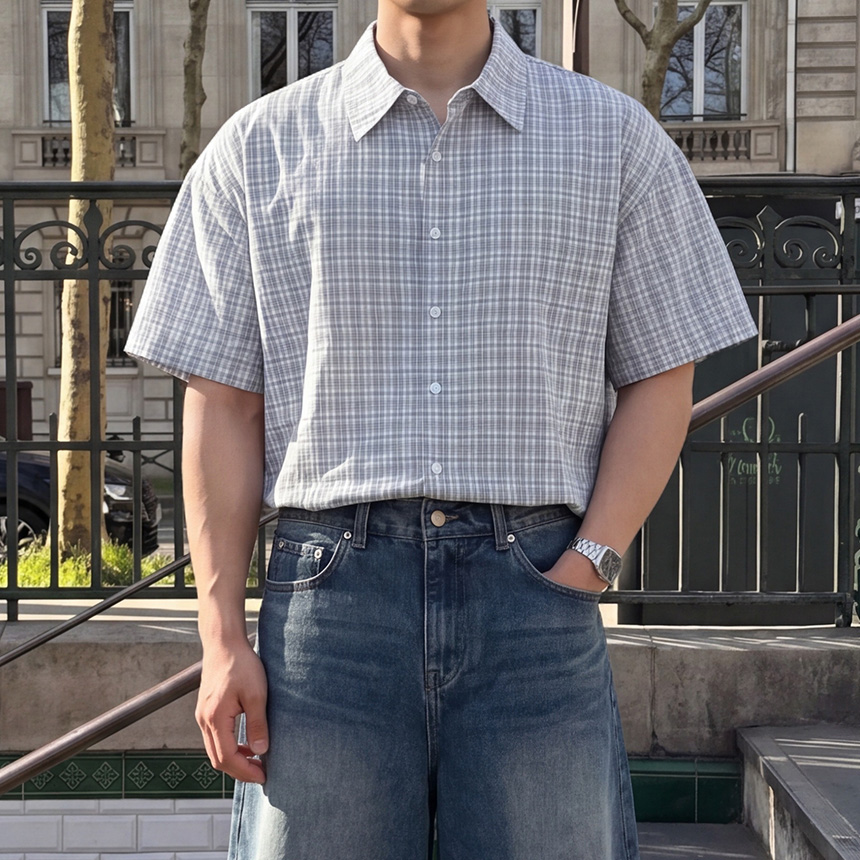 남자 오버핏 여름남방 남성린넨셔츠 - 상세 이미지 2