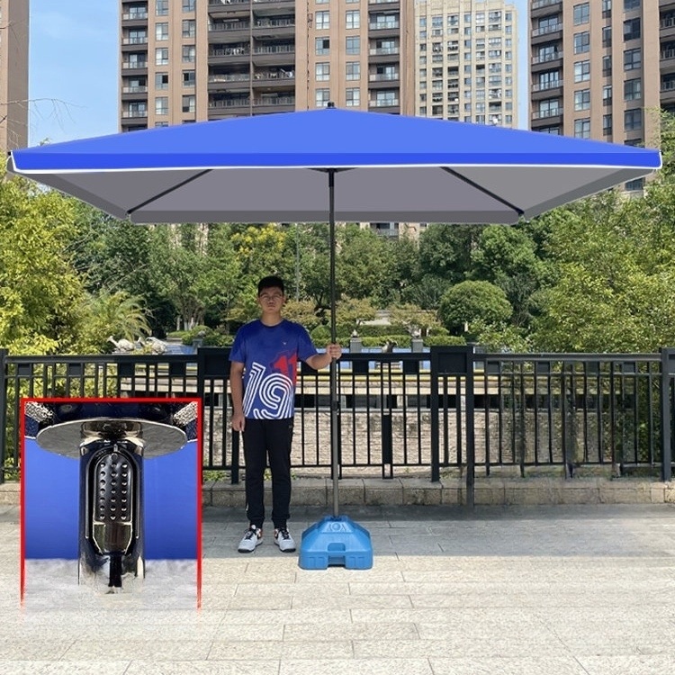 사각 파라솔 천막 대형 블루 캐노피 폴리에스터 방수 스틸 폴대 물주입형 받침 야외 카페 - 상세 이미지 3