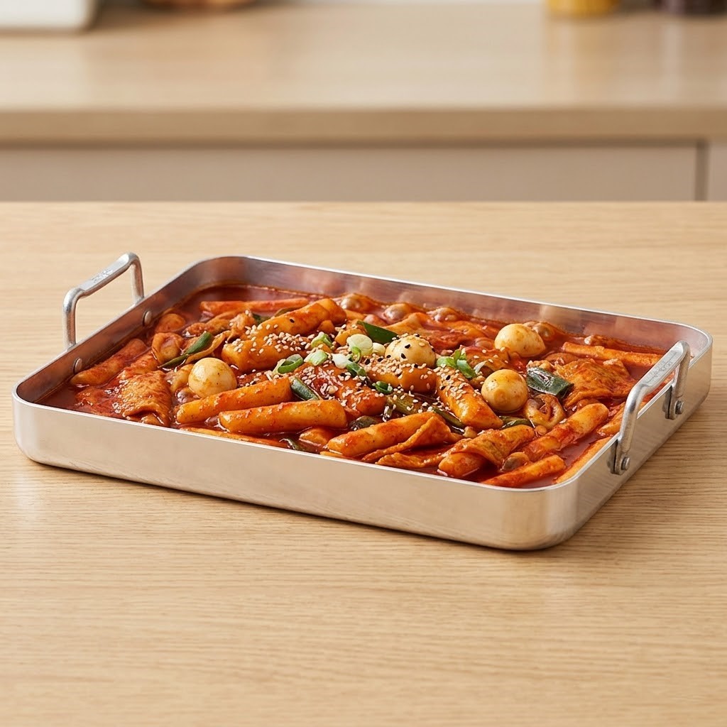 떡볶이 판 팬 철판 업소용 분식집 대형 40.7cm, 2호 - 상품 이미지