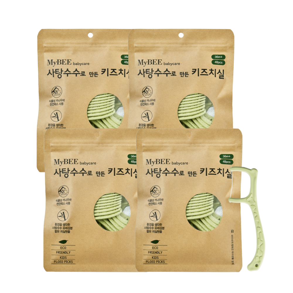 마이비 사탕수수로 만든 아기칫솔 3P 4세트 외 돌아기칫솔 유아치약 키즈치실 - 상세 이미지 4
