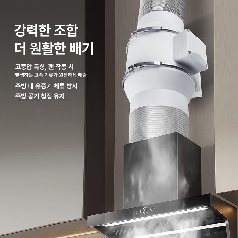 업소용 배기팬 산업용 강력 환풍기 주방 송풍기 닥트형 소형 이동식 저소음 시로코팬 4인치 100 - 상세 이미지 2