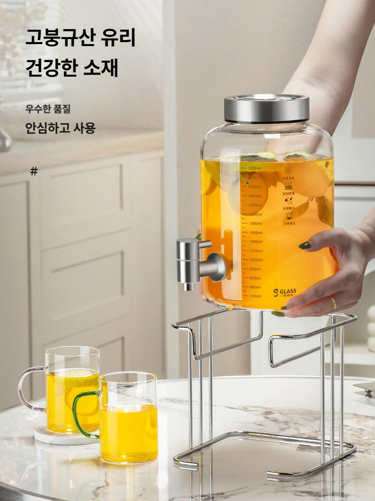 음료디스펜서 워터 냉온 차통 물병 탄산 수도꼭지 내열 저그 교반 찜질방 물통 업소용 - 상세 이미지 4