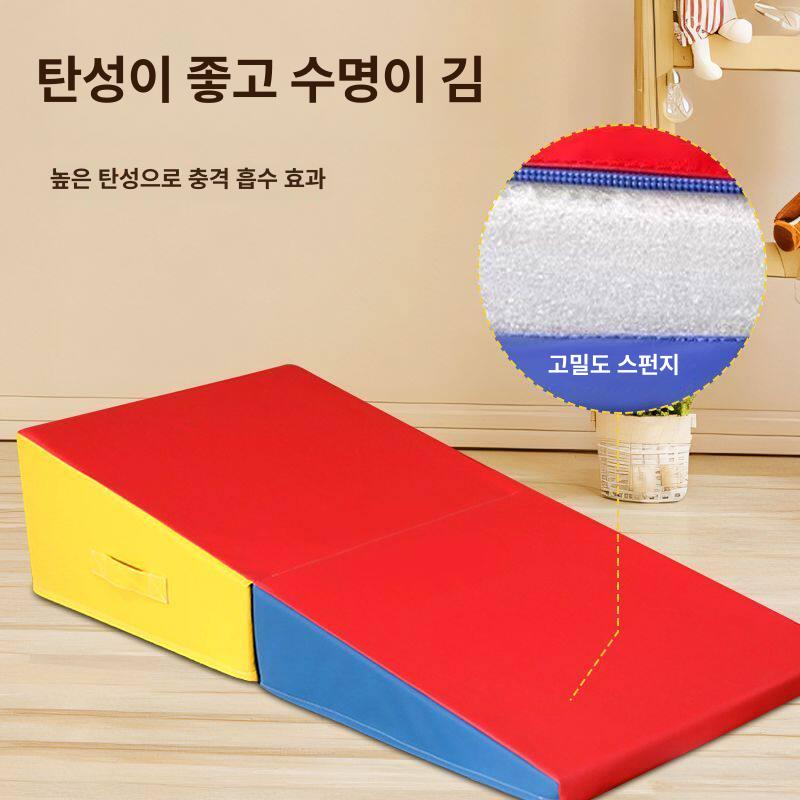체육 체조 매트 삼각 경사 높이뛰기 슬로프 매트리스 구르기 덤블링 백덤블링 장비 뜀틀 - 상세 이미지 4
