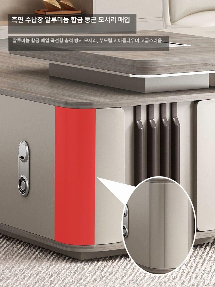 사장책상 임원 고급 데스크 오피스 세트 테이블 중역 대표 이사 책상 - 상세 이미지 4
