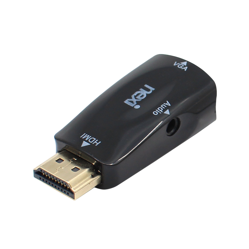 넥시 HDMI 1.4 to VGA 변환 젠더 컨버터 오디오 1080P 화이트 블랙 - 상품 이미지