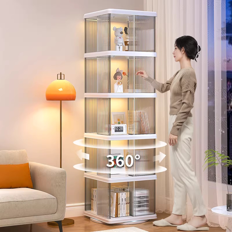 회전식 북타워 거실 책장 사무실 책꽃이 코너 수납장 사각형 - 상세 이미지 3