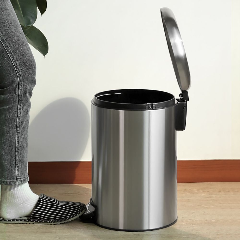 무소음 스텐페달휴지통 쓰레기통 12L 20L - 상품 이미지