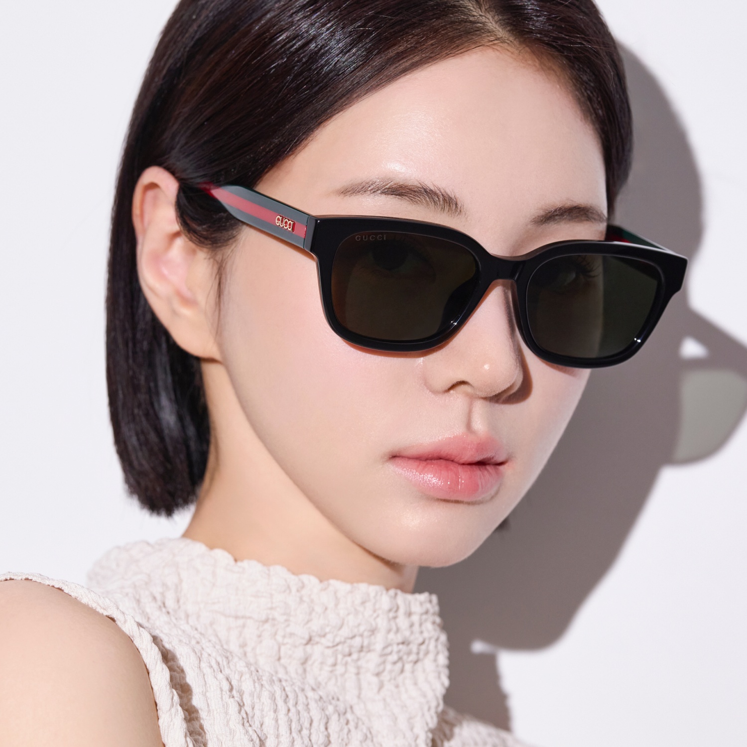 구찌 선글라스 GG1872SK 블랙 브라운 클래식 스퀘어 남자 여자 패션 뿔테 - 상세 이미지 3
