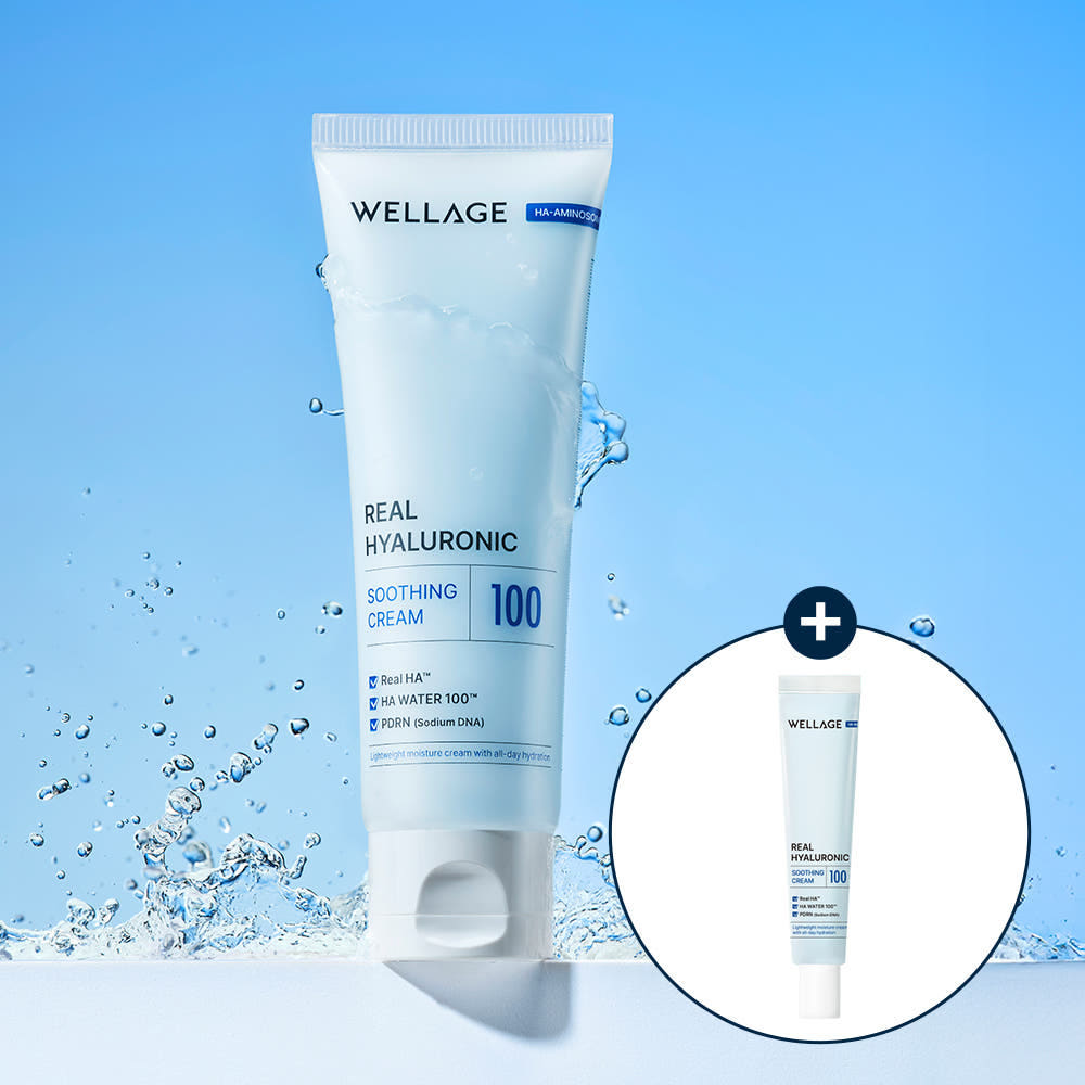 [수딩크림20ml증정] 웰라쥬 리얼 히알루로닉 수딩 크림 80ml, 1개