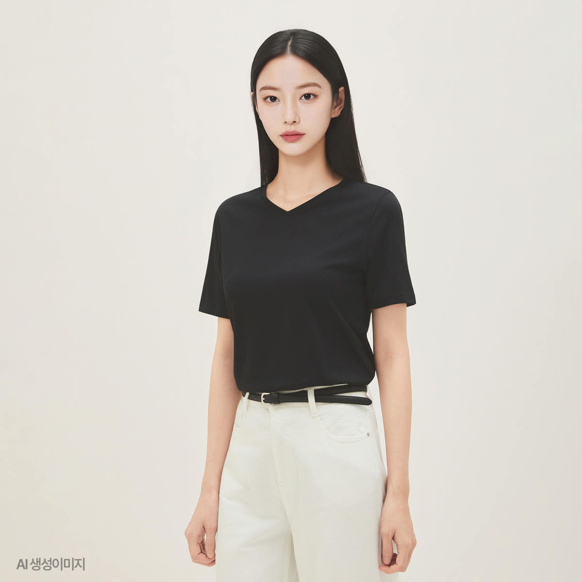 roem 로엠 올데이 베이직 V넥 티셔츠 RMHWG24R02