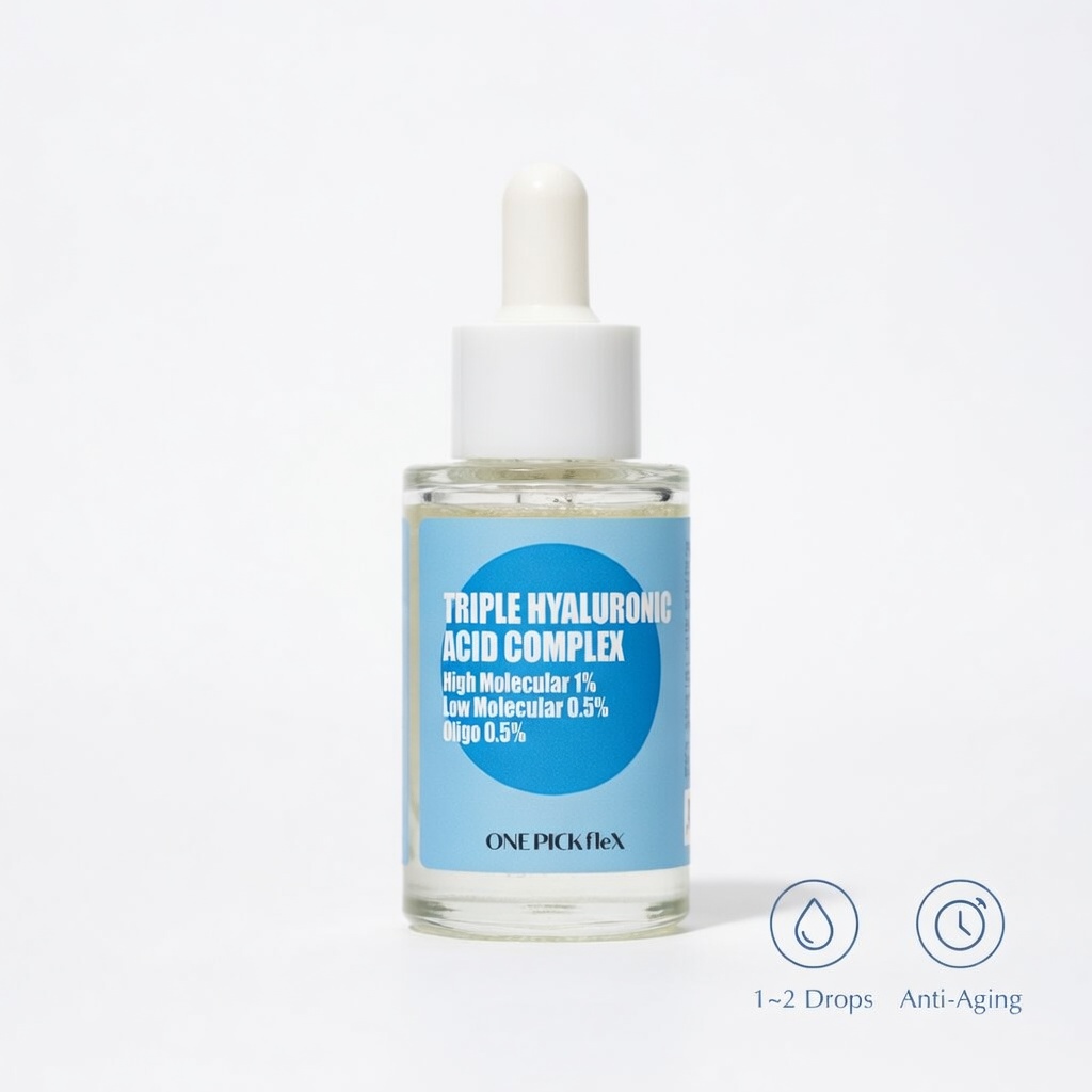 수분 보습 올인원 케어 3중 히알루론산 원액 30ml 원픽플렉스 올리고 고분자 저분자 - 상품 이미지