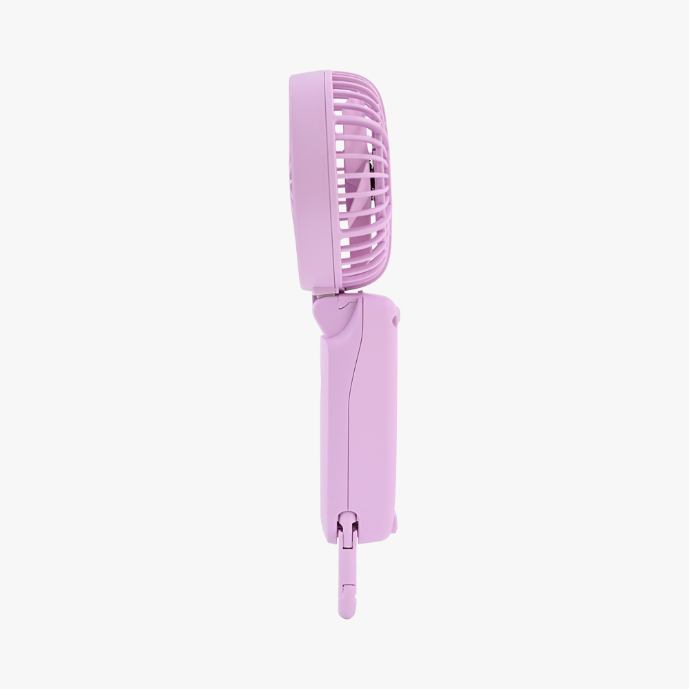 일본 리듬 휴대용선풍기 퍼플 미니 접이식 손선풍기 2중 날개 저소음 카라비너 핸디 목걸이 - 상세 이미지 2