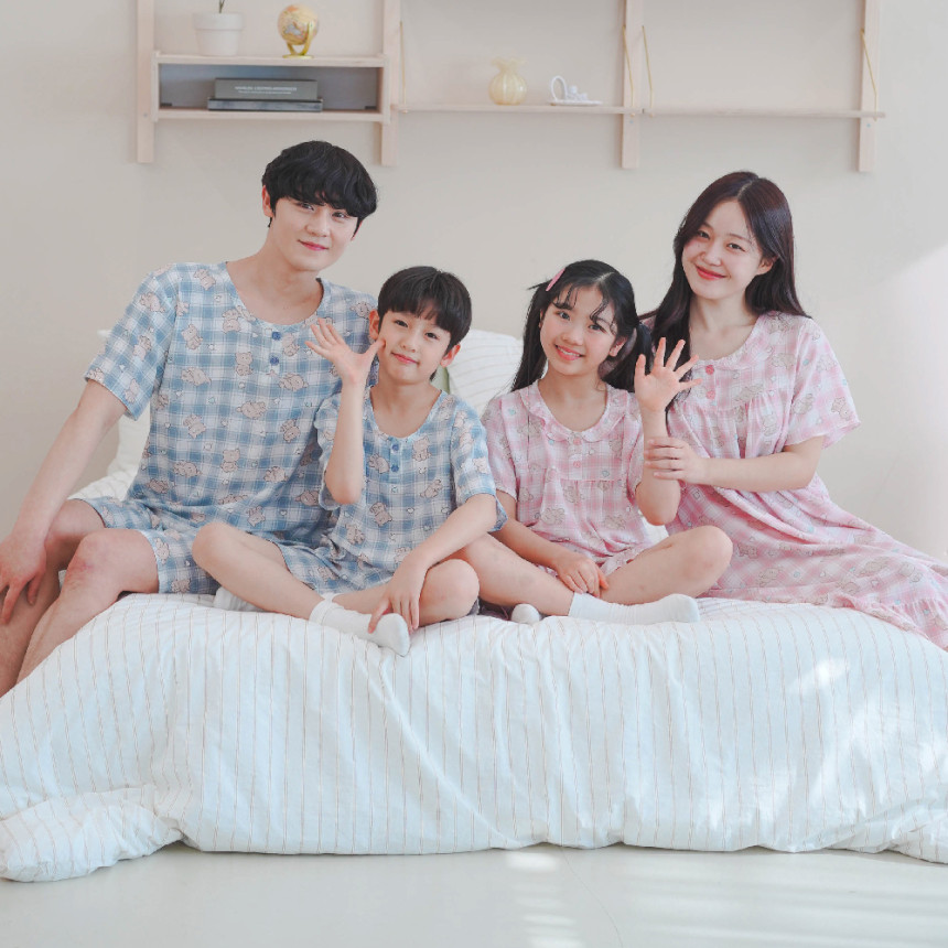 폭스클럽 여름 잠옷 여성 원피스잠옷 냉감 편한 빅사이즈 패밀리 홈웨어 파자마