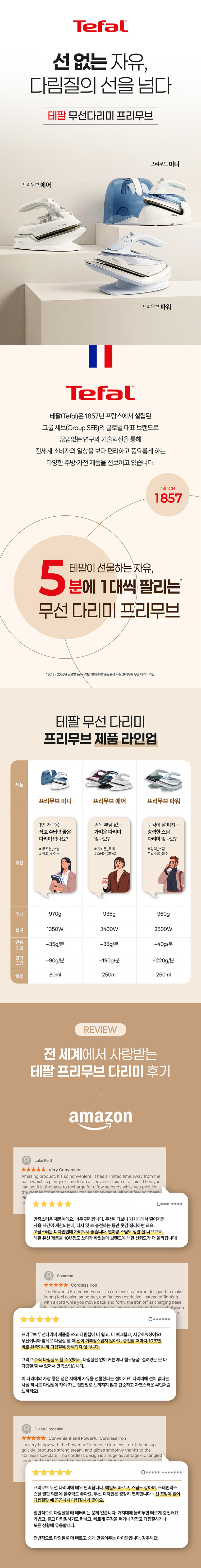 테팔 무선 스팀다리미 프리무브 파워 FV6642K0 판매처 상세 정보 이미지 3