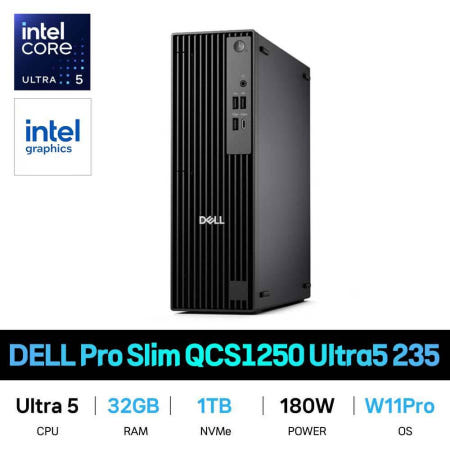 DELL IT_ DELL Pro Slim QCS1250 Ultra5 235 Win11Pro/RAM 32GB/SSD 1TB교체 재고보유