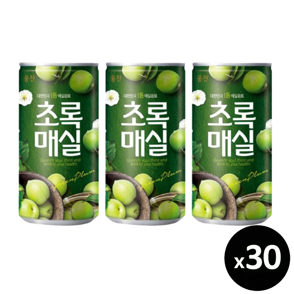 웅진 미니캔 초록매실 180ml, 30개 - 상품 이미지
