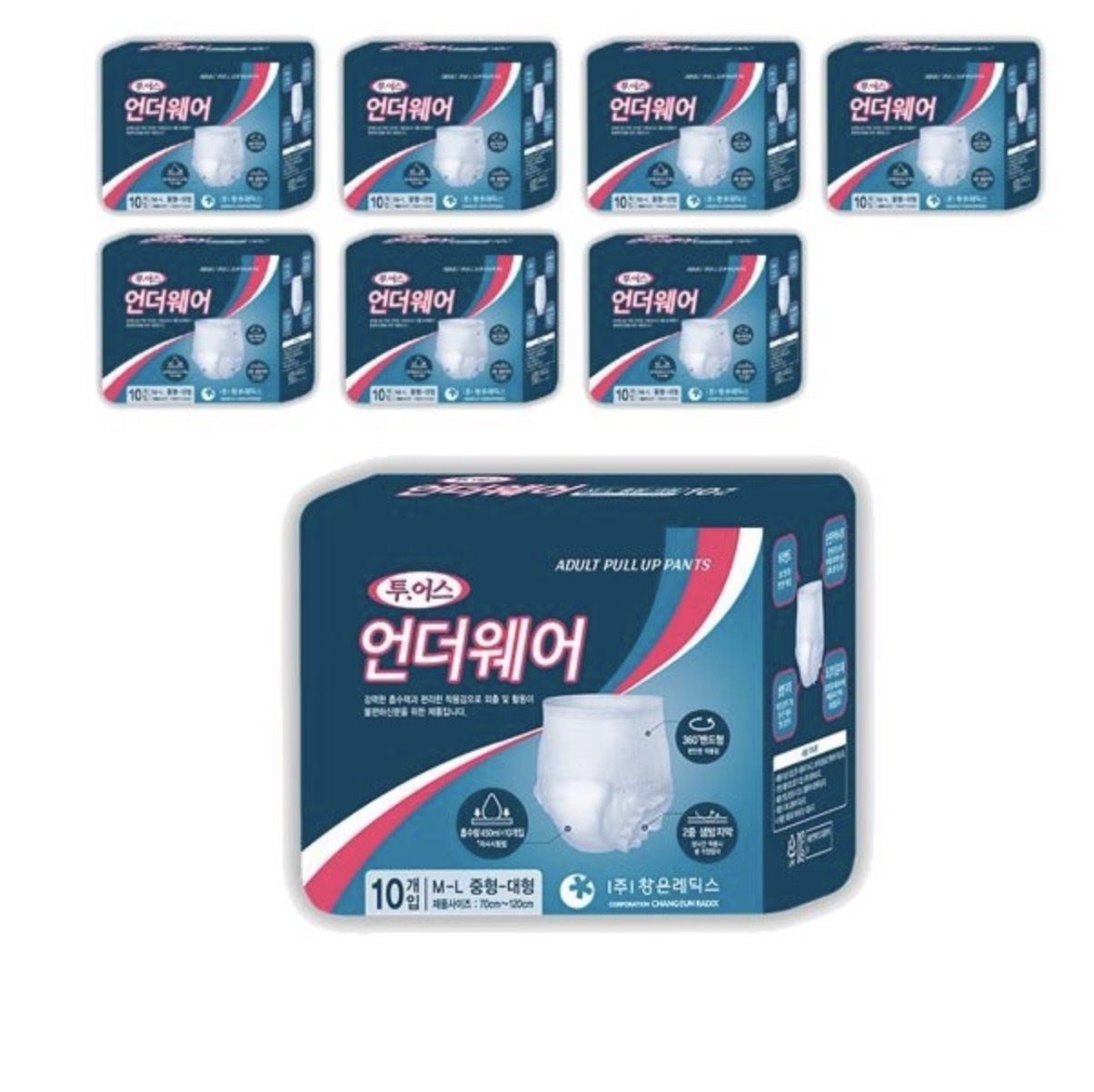 성인기저귀 성인팬티기저귀 요실금팬티 80개 - 상품 이미지
