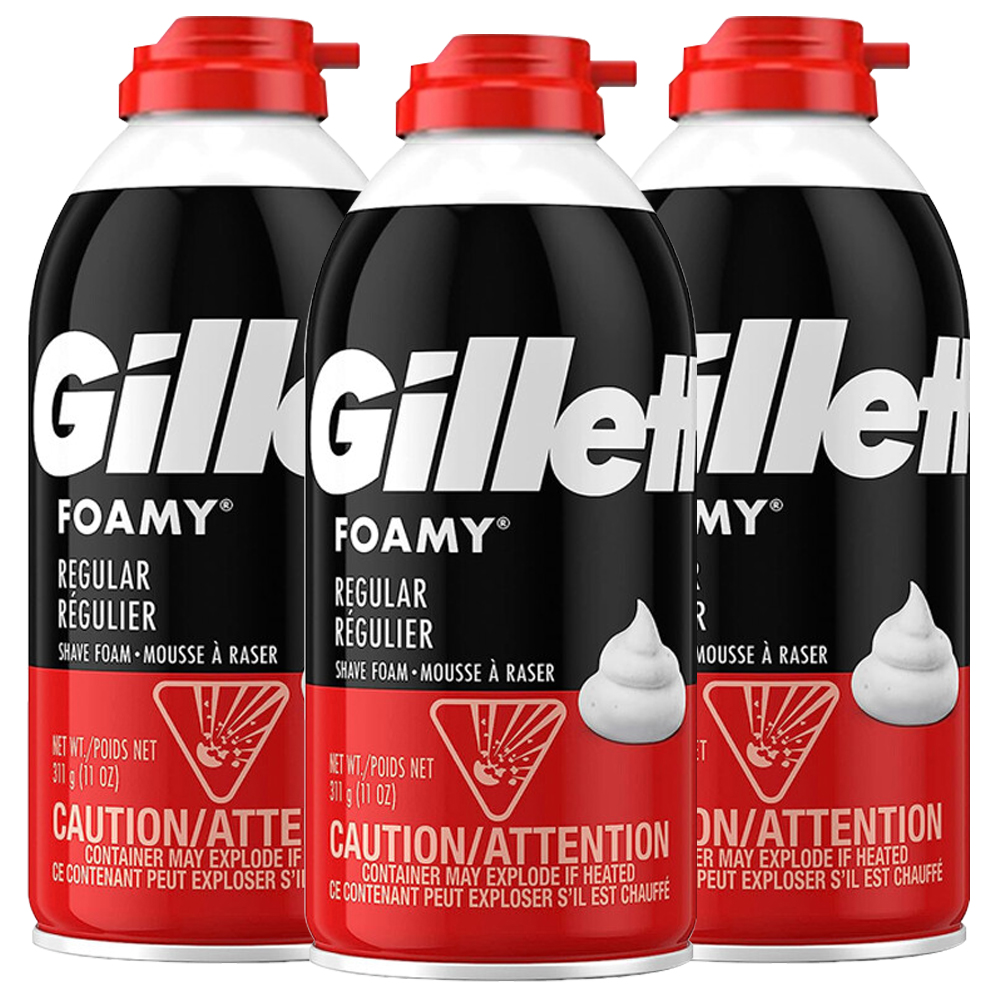 질레트 포오미 레귤러 쉐이빙폼 311g X 3개 면도크림 젤 - 상품 이미지