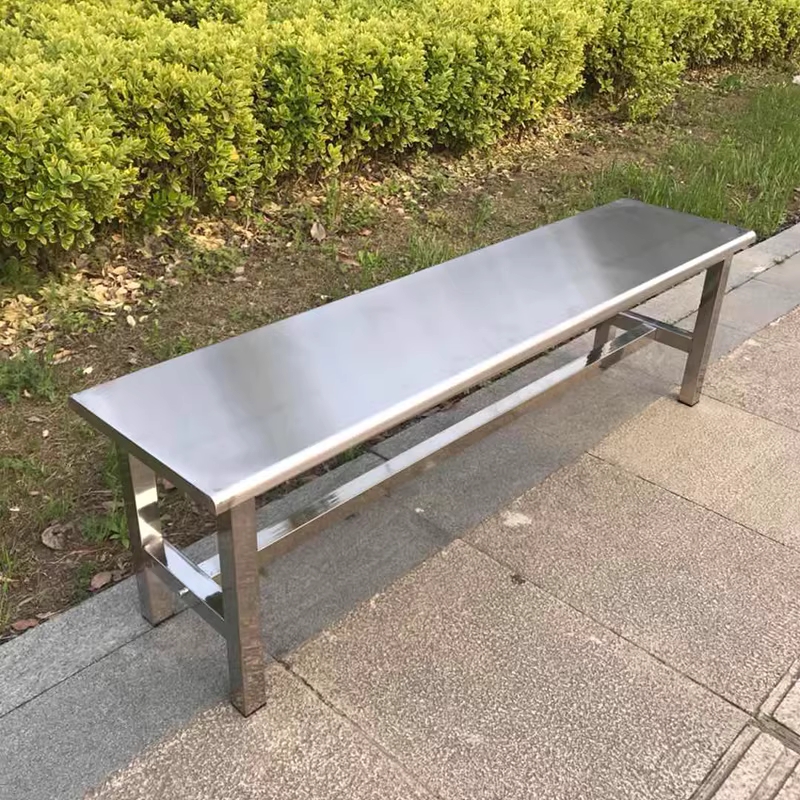 야외 벤치 의자 스테인리스 공원 테라스 정원 긴 체어 100x45x35 - 상세 이미지 3