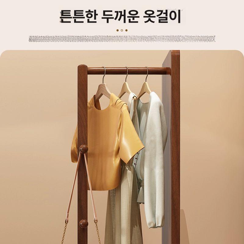 전신거울 옷걸이 수납 드레스룸 침실 회전식 이동 옷장 정리 행거 수납장 - 상세 이미지 3