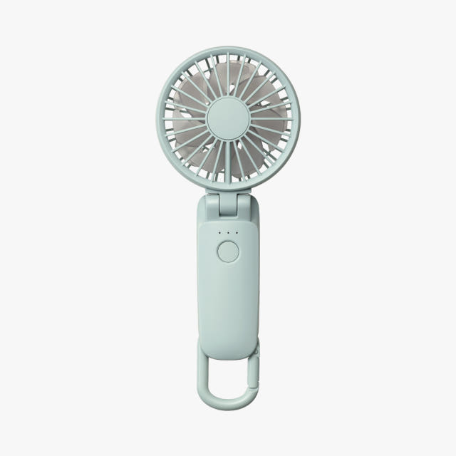 리듬 휴대용선풍기 민트 미니 접이식 손선풍기 2중 날개 저소음 카라비너