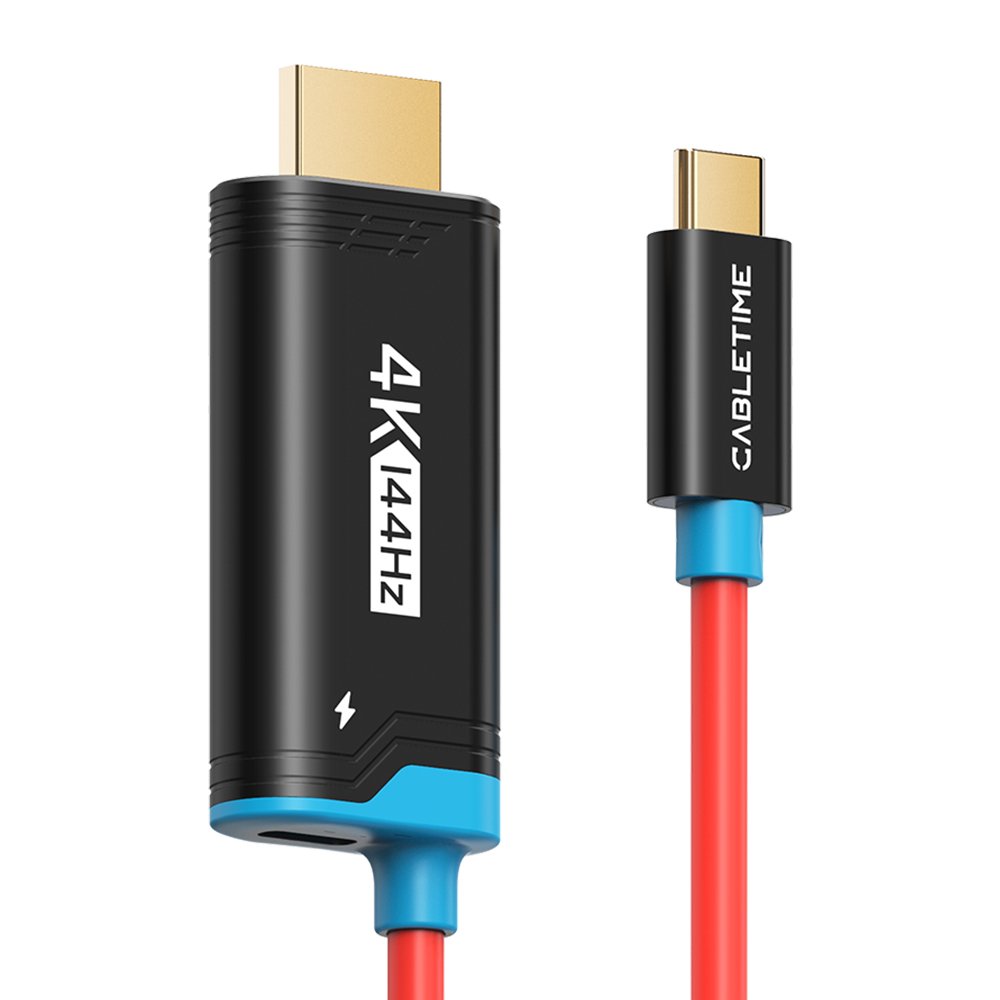 케이블타임 4K 144Hz C타입 HDMI PD 충전 미러링 케이블 블랙, 1개, 2m - 상세 이미지 2