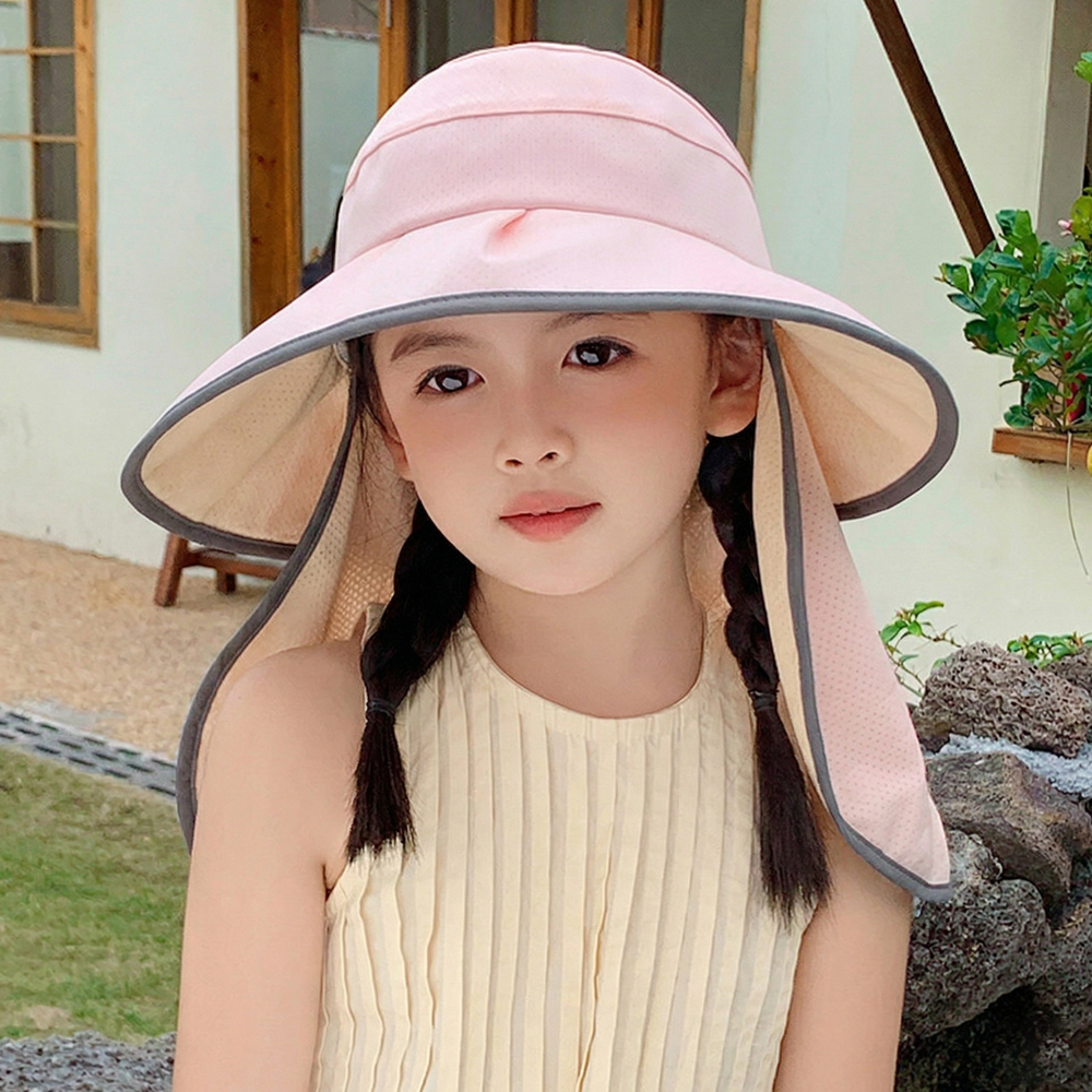 아동 모자 여아 플랩 캡 키즈 남아 수영 주니어 초등 학생 비치 썬 물놀이 버킷 차양 햇 - 상세 이미지 3