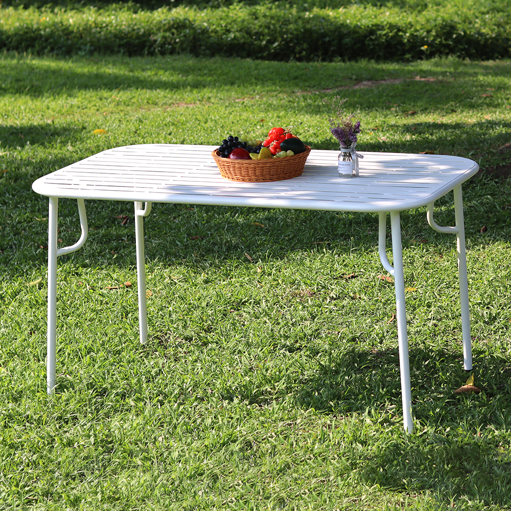 링컨 철제 사각 야외테이블 카페 테라스 1600x800mm, 옐로우 - 상세 이미지 4