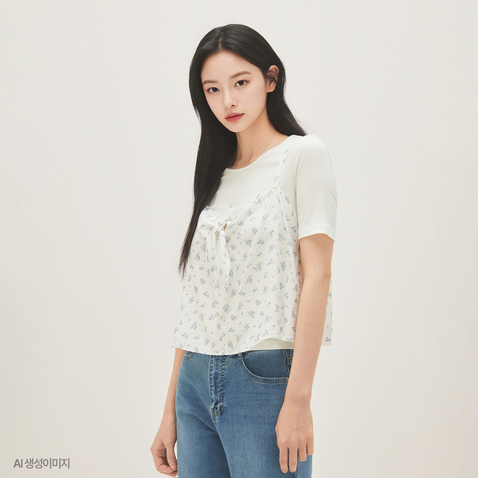 로엠 잔꽃 패턴 뷔스티에 RMBNG25R12 - 상품 이미지