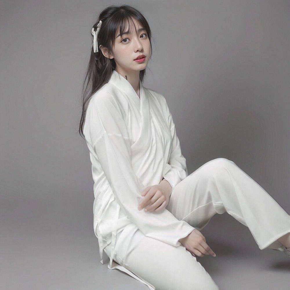 여성 생활한복 블라우스 저고리 면 개량한복 데일리 긴팔 당복 화이트 - 상세 이미지 2