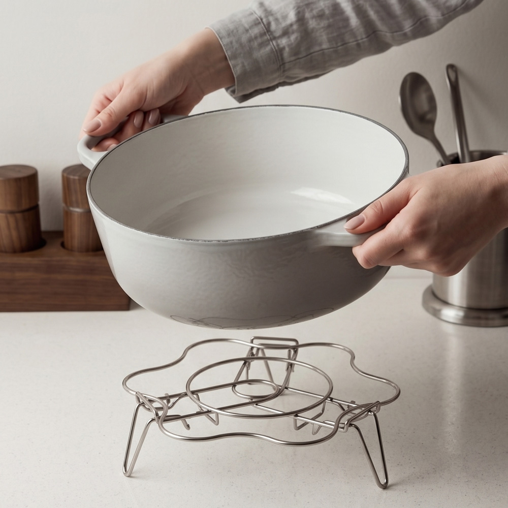 주방 스테인리스 찜판 찜기 찜채반 삼발이 스티머 스텐 접이식 찜 받침대 이미지 7