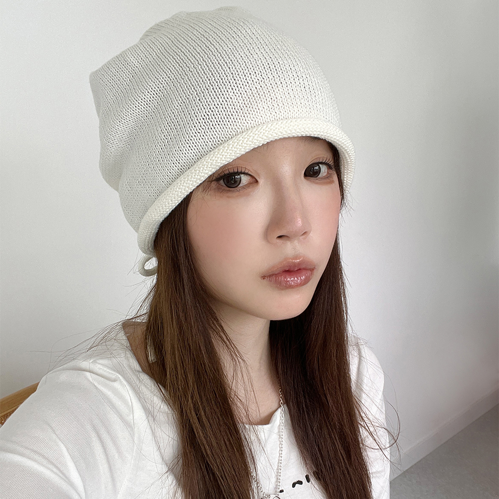 리본비니 셔링 두건 비니 루즈핏 봄 여름 비니 - 상세 이미지 3