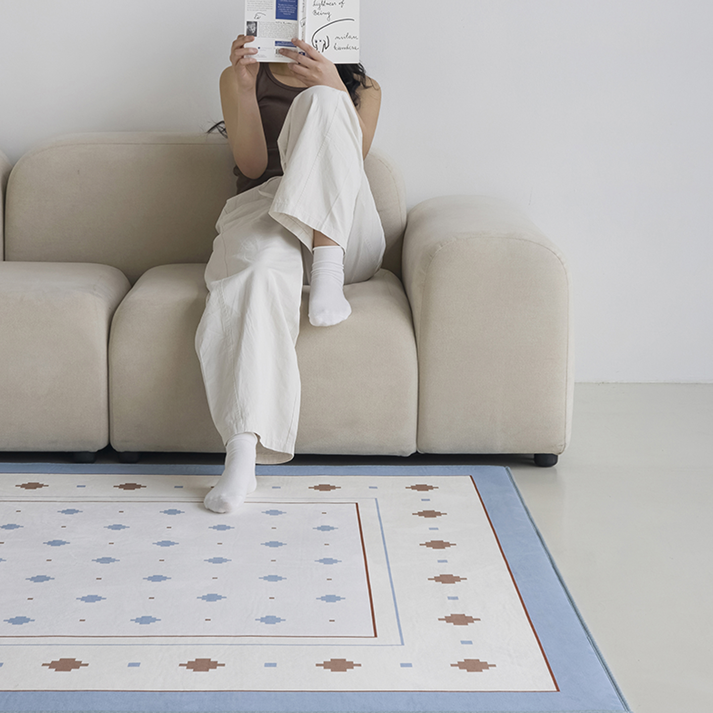 베니스맨션 소프티 발수 러그 사계절 단모 거실 침실 소프트 카페트 단일 색상, 170x230cm 이미지 6